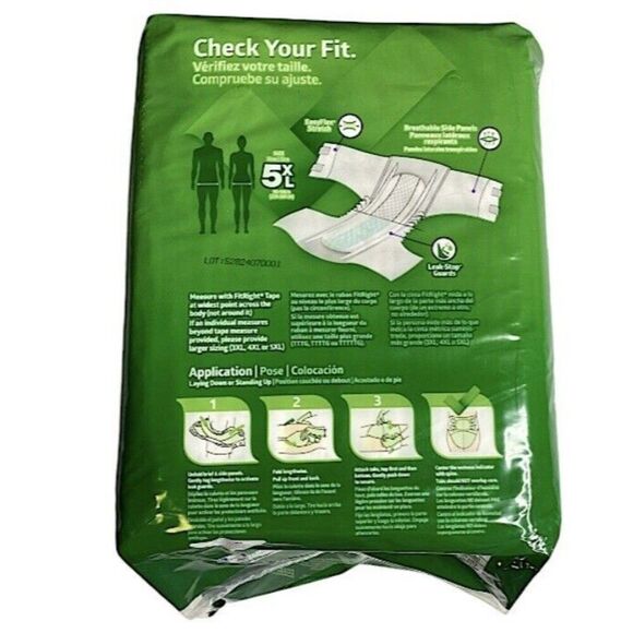 FitRight Adult Diapers Incontinence Briefs with Tabs 8 Count New 5XL 90-106 in - Picture 3 of 3